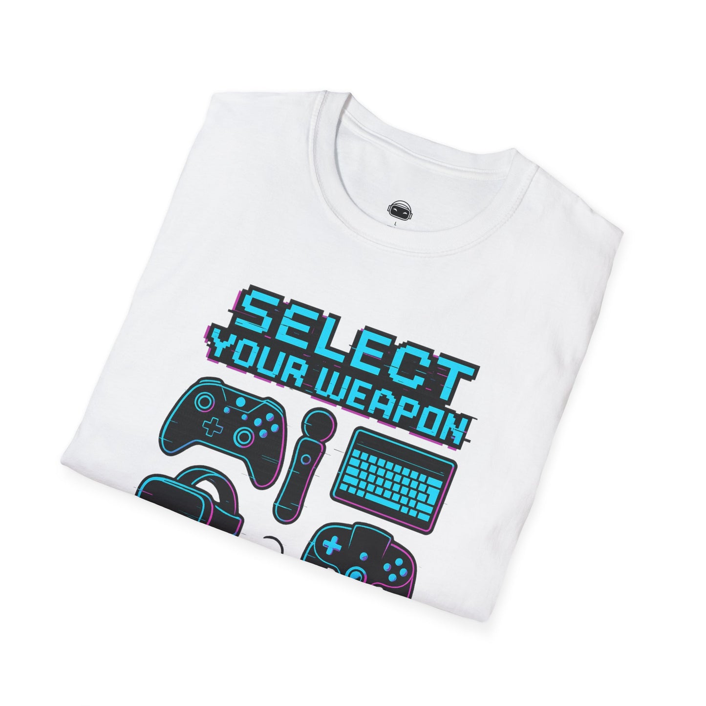Select Your Weapon – Neon Glitch Gamer T-Shirt - Gaming Lifestyle T-Shirt