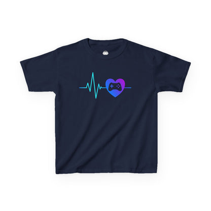 Gamer Heartbeat – Kids Gaming T-Shirt 💙🎮