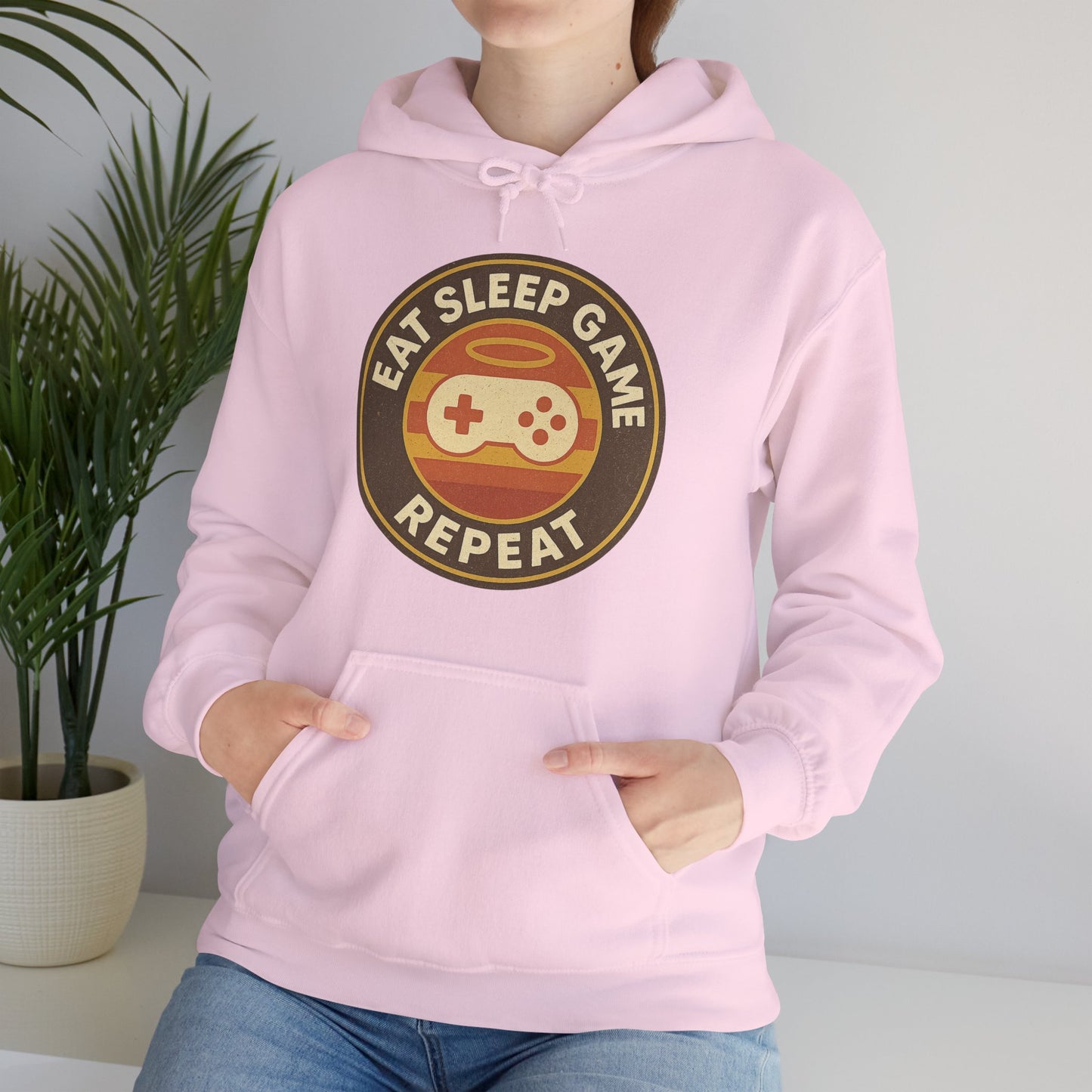 Eat Sleep Game Repeat – Retro Gamer Hoodie 🎮