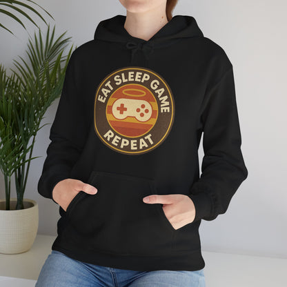 Eat Sleep Game Repeat – Retro Gamer Hoodie 🎮