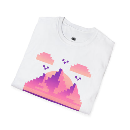 Pixel Sunset – Retro Gamer Horizon T-Shirt - Gaming Lifestyle T-Shirt
