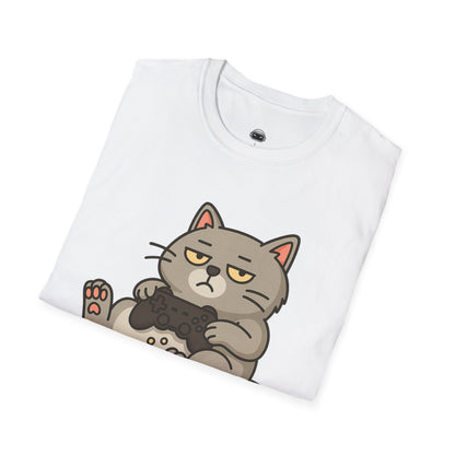 Lazy gamer cat (grey) - Gaming Lifestyle T-Shirt